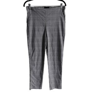 Massimo Fabbro Plaid Pull On Career Pants Stretch‎ Black White Size 8